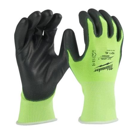 Milwaukee 4932479919 Monteringshanske PU dyppet, CL1/A, Hi-Vis XL/10, Klær