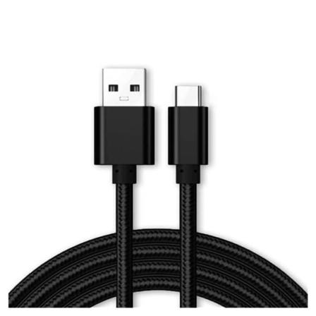 USB-C kabel til Samsung Galaxy A23 5G -Samsung Galaxy A21S - Sort Nylon 1 Meter - Yuan Yuan