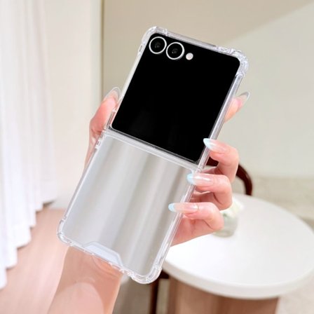 Samsung Z Flip 6 puhelinkotelo, peilisuojakuori (Hopea)