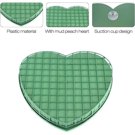 1 Stykke Blomsterskum Hjerteformet Kort, Frisk Skum Blomster, Skum