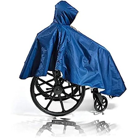 Kestävä Pyörätuolin Poncho, Uusiokäyttöinen, Täysin Vedenpitävä, Etuhuppu, Vetoketju, Pyörätuolin Takki