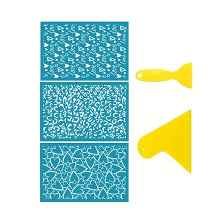 Silkeskærm Stencils Skabelon til Ler Genanvendeligt Silkeskærm Print med Skraber