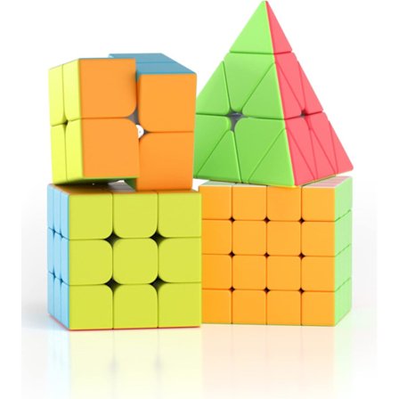 [4 Pack] Speed ​​Cube Set, Speed ​​Cube 2X2 3X3 4X4 Pyramid