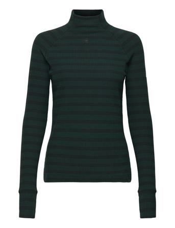 Rib Mock Slim Stripe L\S Wmn Green G-Star RAW