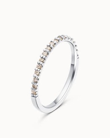 Lunette Diamond Ring Champagne Diamonds 950 Platinum - Eternity Rings from Vanbruun