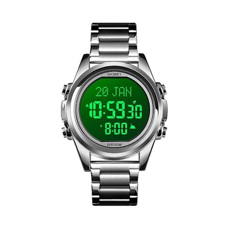 Herrar Digital Klocka - 44 Mm - Silver