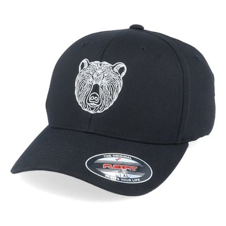 Iconic - Svart flexfit Keps - Stylistic Bear Black Flexfit @ Hatstore