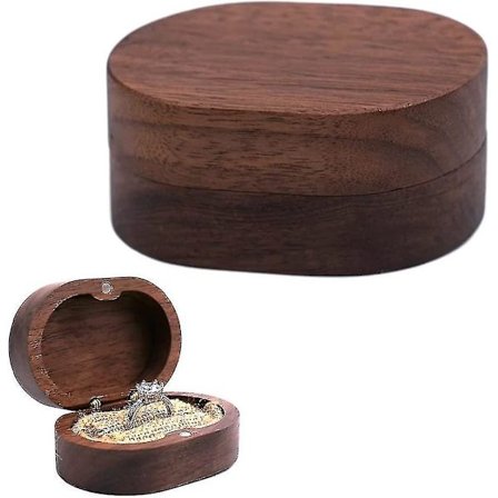 Bryllupsringæske Træbærer Vintage Smykkeskrin