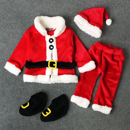 4ST Baby julkappa Byxstrumpor Hatt Santa Claus Cos Custom
