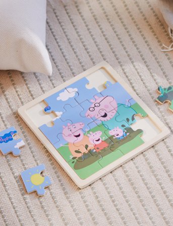 Gurli Gris Peppa Pig - Wooden Puzzle - Mud - Multi/patterned - ONE SIZE