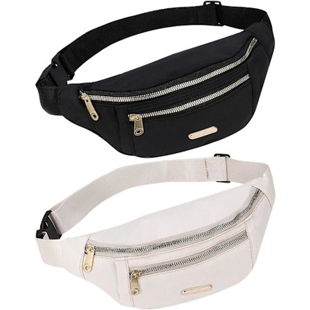 2-pack midjeväska - Fashion Travel Waist Pack med 3 blixtlåsfack (olika)