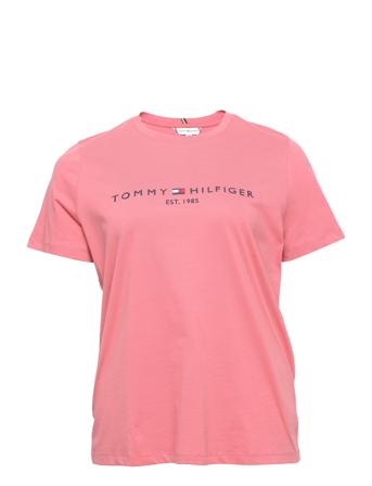 Crv Regular Hilfiger C-Nk Tee Ss T-shirt Top Lyserød Tommy Hilfiger