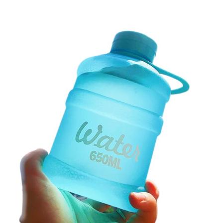 Mini Liten Ren Bøttekopp Plast Vannkopp Vann [Frostet Blå] 650ml Enkeltkopp + Koppbørste + Snøre