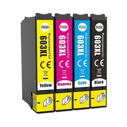 603XL 4 kpl:n mustepatruunasetti korvaamaan Epson 603XL -mustepatruunoita, yhteensopiva Epson Expression Home XP-2100, XP-2105, XP-2155, XP-3105, XP-