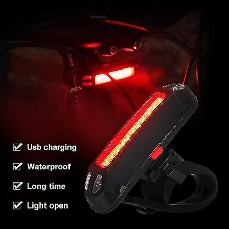 120 Lumen Cykel Baklampa USB Laddningsbar Vattentät MTB Cykel Bakljus Ciclismo