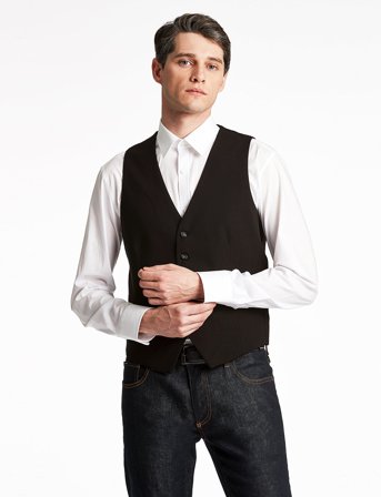 Lindbergh Mens Waistcoat For Suit - Black - 50
