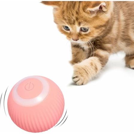 Kissan lelut, interaktiivinen kissapallo LED-valolla, 360 astetta automaattisesti pyörivä interaktiivinen kissanlelu, USB ladattava kissanlelupallo, 