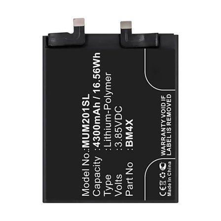 Erstatningsbatteri - ROHS - Xiaomi Mi 11 - 4600mAh - Lithium-Polymer - Sort