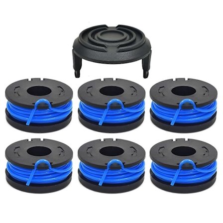 TLW-01+TLW-01-1 6st Ersättningsspole + 1st Spolkåpa Gräsklipparset för Harbor Freight Bauer 19115C-B 2