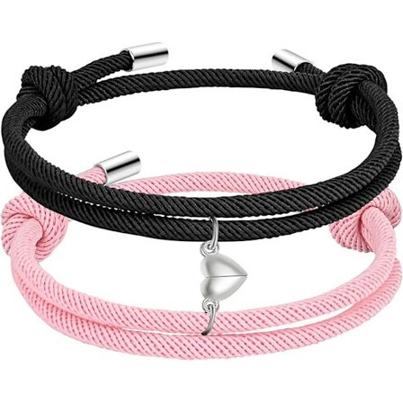 Par Matchende Armbånd til Kæreste og Kæreste, Bedste Ven Armbånd, Stræk Justerbare Flet Reb Armbånd Smykker til Ham og Hende