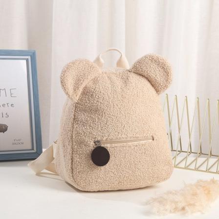 Personlig Mini Kawaii Bear Ear Ryggsäck Broderi Vilket namn Tonåringar Barn Fuskpäls Skolväska Estetisk lurvig Sherpa Fleece Daypack style 7