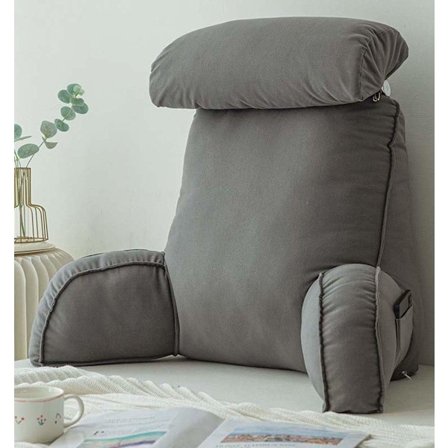 Lässtöd med Armstöd & Nackkudde, Avtagbar Mjuk Stöd Kudde (Grå)