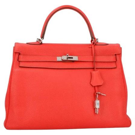 Hermès Vintage Pre-owned Leather handTass , Rood , Dames , Maat: ONE Size Vintage Tassen