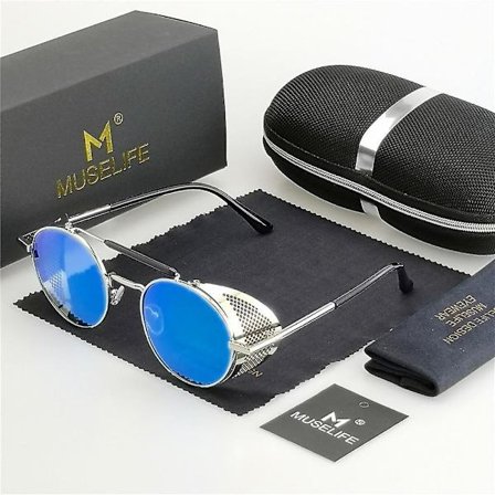 Retro Round Metal Sunglasses, Steampunk Men, Women, Glasses Uv Protection