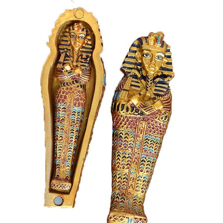 Egyptisk Mumiedekorasjon Tutankhamun Farao Sarkofag Kiste Med Mumie Resin Figur