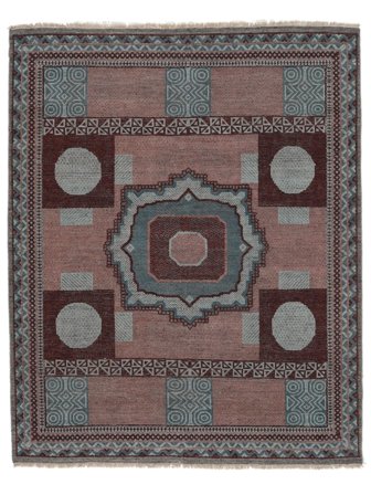 248X307 Tapis Grass Moderne Noir/Gris Foncé (Laine, Inde) Carpetvista