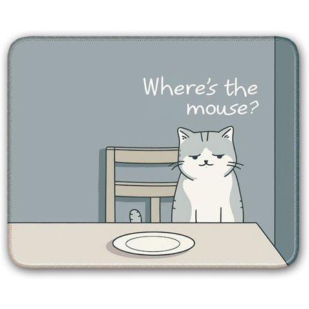 Skridsikker musemåtte, gaming musemåtte, lille musemåtte til computer, bærbar, gamer, kattemønster, 20x25 cm