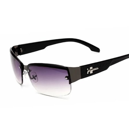 Vintage Rektangel Solglasögon Dam Klassisk Retro Märke Halv Ram Solglasögon Gradient Klar Utomhus Förare Oculos De Sol