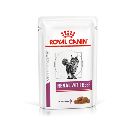Royal Canin Veterinary Diets Cat - Wet Cat Renal Beef 85 g x 12 stk - porsjonsposer - Katt - Kattefôr & kattemat - Veterinærfôr for katt - ZOO.no