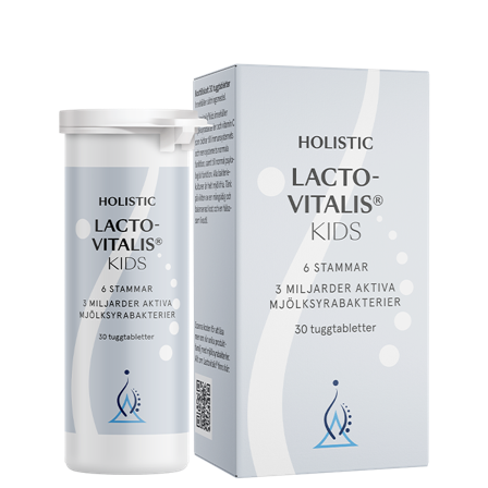 Præbiotika & Probiotika Holistic LactoVitalis Kids, 30 tyggetabletter - Bodyman.dk