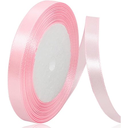 Vaaleanpunainen satiininauha 10mm x 22m, satiininauha lahjapaketointiin