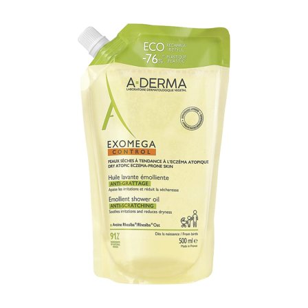 A-DERMA Exomega CONTROL Shower Oil Refill 500 ml, Skincare, Kropspleje, Bodyshampoo