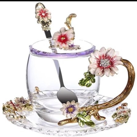 Glaskaffeemugg i emalj - Bästa födelsedagspresenten till mamma, kvinnor, kvinnors present till henne, mors dag, kvinnodagspresent 301-400 ml