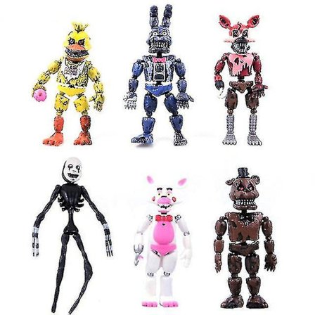 6 kpl/setti Animehahmo Five Night At Freddy Fnaf Karhu PVC Malli Toimintahahmo Freddy Lelut Lapsille Syntymäpäivälahjat Suositut Lelut