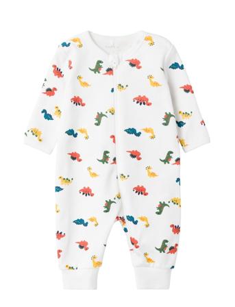 Nbmnightsuit Zip Bright White Dino Noos White Name It
