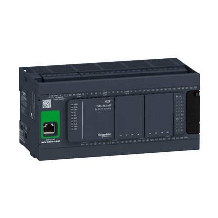 Schneider Electric TM241CE40T Styrenhet digital, 24 VDC 24 ingångar, 16 utgångar, Elfördelning & strömförsörjning