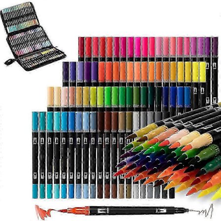 80 ENMY Akrylfarvemarkører, NCS Farvesystem, Ikke-Gennembrydende Papir, Egnet til Glas, Keramik, Sten, Træ, Plastik, Papir, Lærred, Multico_Bill