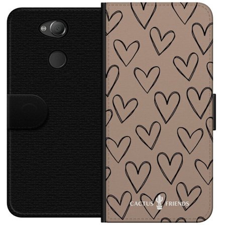 Yhteensopiva Lompakkokotelo Sony Sony Xperia XA2 Cactus and Friends - Earthy Sketch Hearts