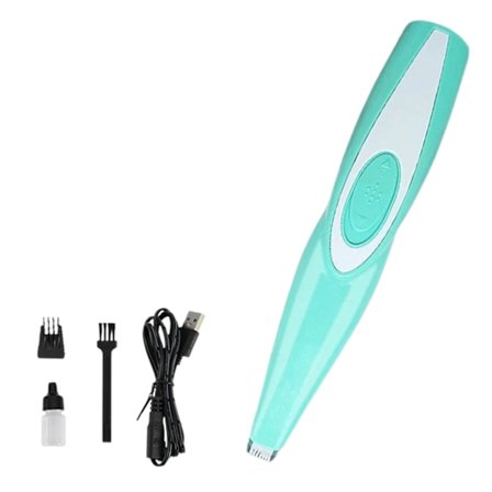 Kæledyrsklipper Lavt støjniveau Elektrisk kæledyrshår Trimmer Sæt Hårklipper til små hunde og katte Grøn