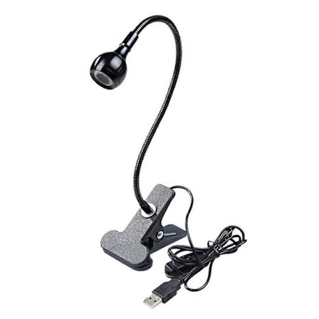 2026 Bærbar UV Lim Hærdende Clip-On LED Skrivebordslampe Svanehals Lilla Lys Neglekunst [D]