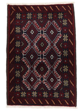 Noué À La Main Baloutche Tapis 68X98 De Laine Noir/Marron Petit