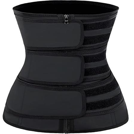 Naisten vyötärövalmentaja lateksialainen rintaliivi JSculpt - Kaksinkertainen harjoitusvyö - Urheiluvö D-black (Triple Straps) S