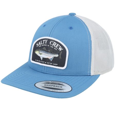 Salty Crew - Blå trucker Caps - Striper Retro Slate/Silver Trucker @ Hatstore