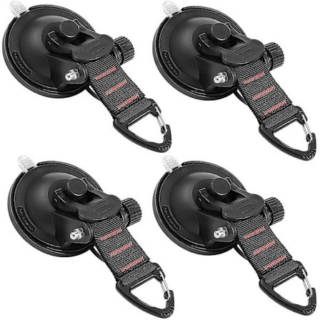 4 stk. kraftige sugekopper, udendørs sugekopanker med kroge, bilcamping fastspændingssugekop camping