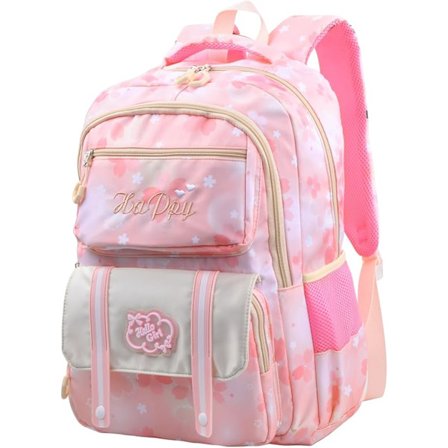 Piger Rygsæk til Piger, 24L Multifunktionelle Lommer Stor Sød Farverig Skoletaske til Piger Grundskole, Vandtæt Kawaii Rygsæk