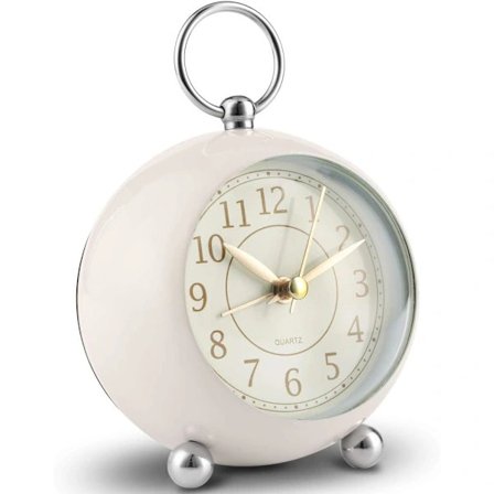Stille sengeklokke batteridrevet ikke-tikkende skrivebordsklokke analog vekkerklokke soverom retro vekkerklokke enkel høylytt vintage vekkerklokker 